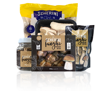 Scherini dried and frozen cultivated and wild mushrooms