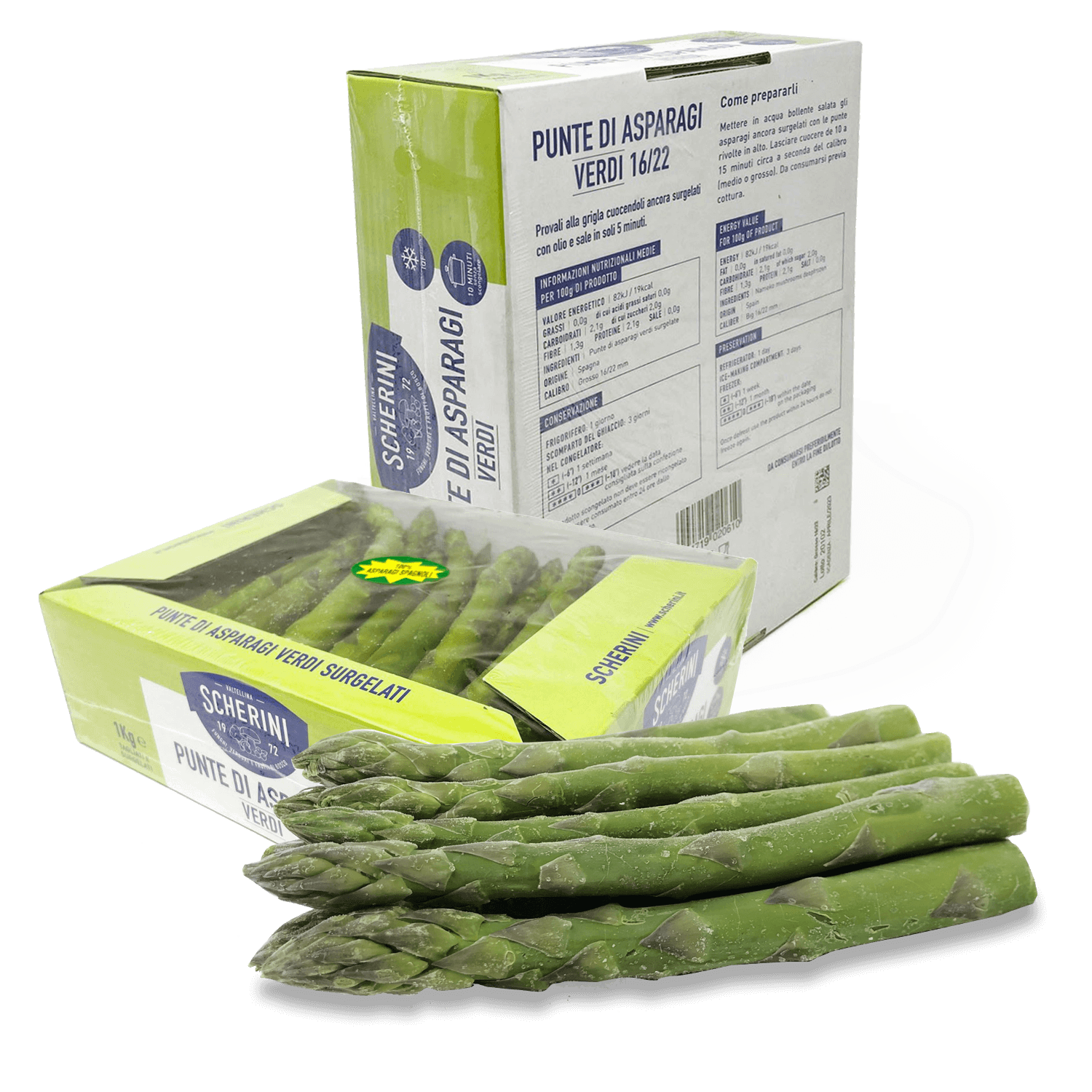 Scherini frozen green asparagus